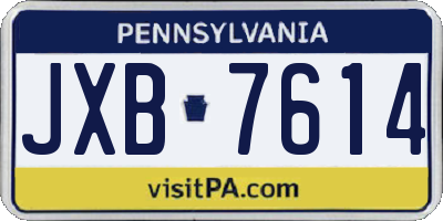 PA license plate JXB7614