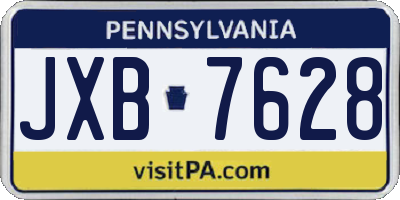 PA license plate JXB7628