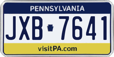 PA license plate JXB7641