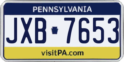 PA license plate JXB7653