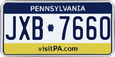 PA license plate JXB7660