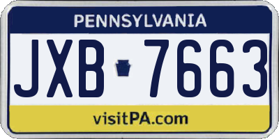 PA license plate JXB7663