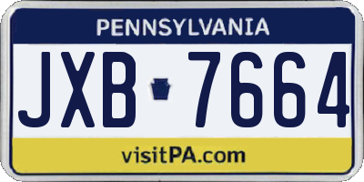 PA license plate JXB7664