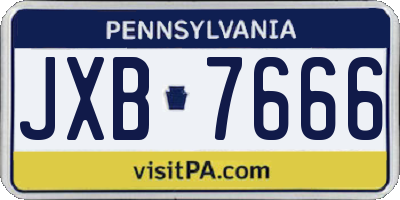 PA license plate JXB7666