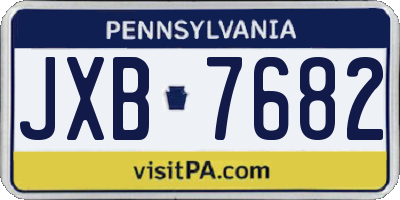 PA license plate JXB7682