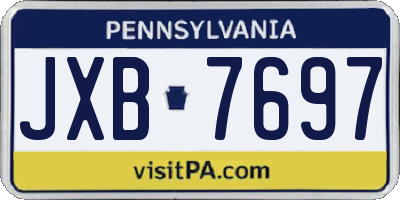 PA license plate JXB7697