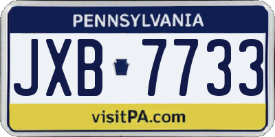 PA license plate JXB7733