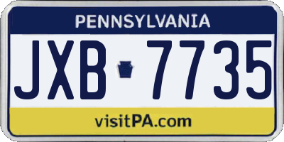 PA license plate JXB7735