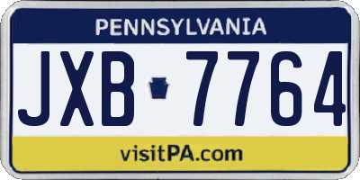 PA license plate JXB7764