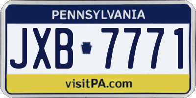 PA license plate JXB7771