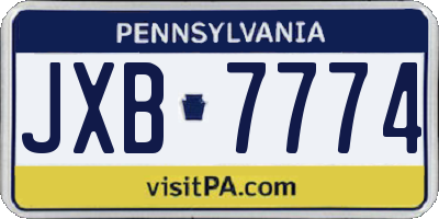 PA license plate JXB7774