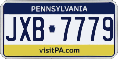 PA license plate JXB7779