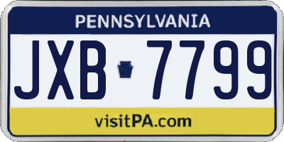 PA license plate JXB7799