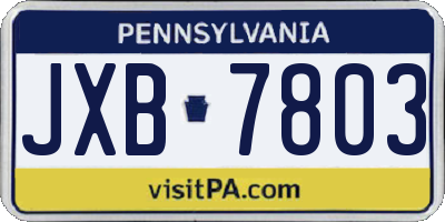 PA license plate JXB7803