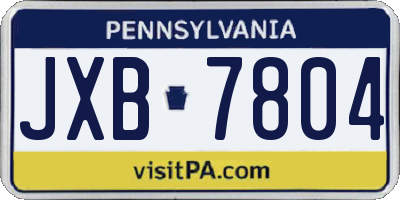 PA license plate JXB7804