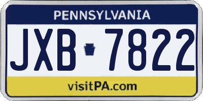 PA license plate JXB7822
