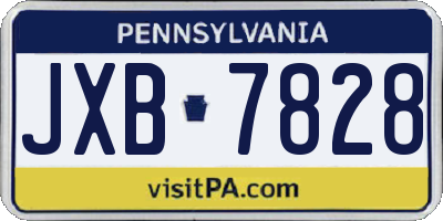 PA license plate JXB7828