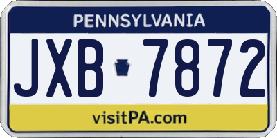 PA license plate JXB7872