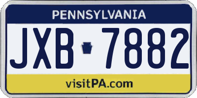 PA license plate JXB7882