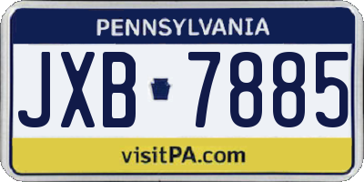 PA license plate JXB7885
