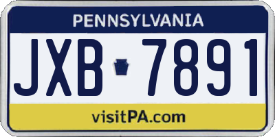 PA license plate JXB7891