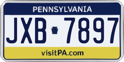 PA license plate JXB7897