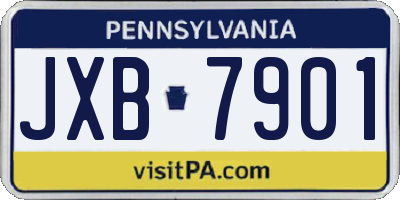 PA license plate JXB7901