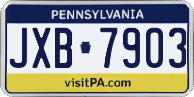 PA license plate JXB7903