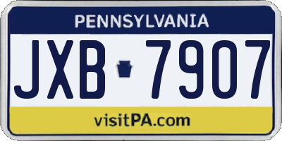 PA license plate JXB7907