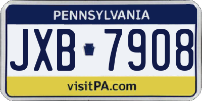 PA license plate JXB7908