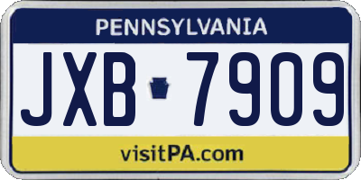 PA license plate JXB7909