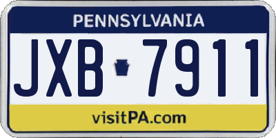 PA license plate JXB7911