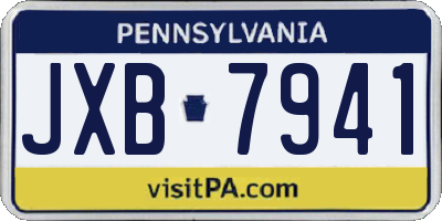 PA license plate JXB7941