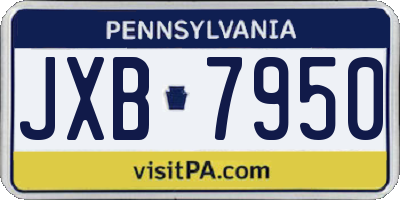 PA license plate JXB7950