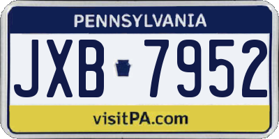 PA license plate JXB7952