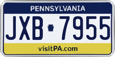 PA license plate JXB7955