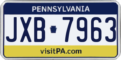 PA license plate JXB7963