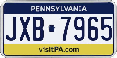 PA license plate JXB7965