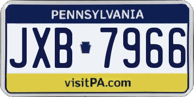 PA license plate JXB7966
