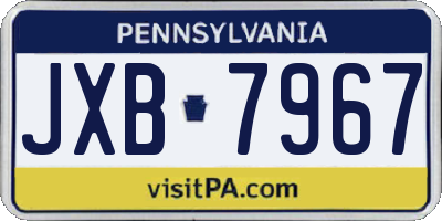 PA license plate JXB7967
