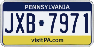 PA license plate JXB7971