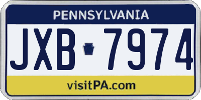 PA license plate JXB7974