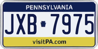 PA license plate JXB7975