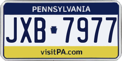 PA license plate JXB7977