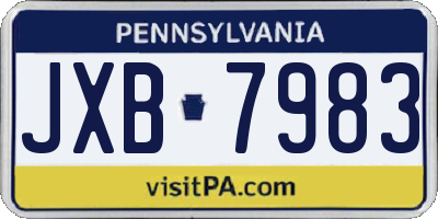 PA license plate JXB7983