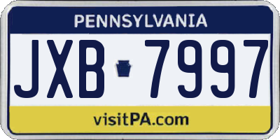 PA license plate JXB7997