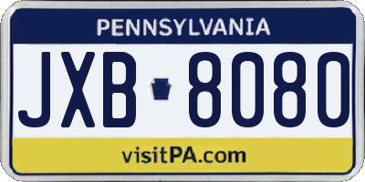 PA license plate JXB8080