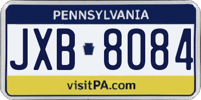 PA license plate JXB8084