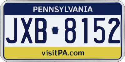 PA license plate JXB8152