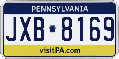 PA license plate JXB8169